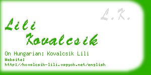 lili kovalcsik business card